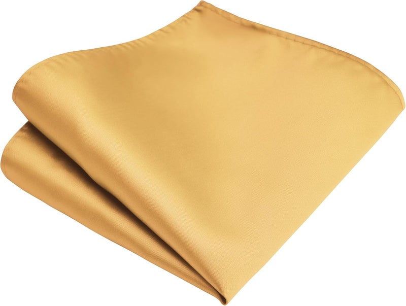 Branduce Mens Solid Color Double Fold Pre-tied Bow Tie and Pocket Square Set - Image 3